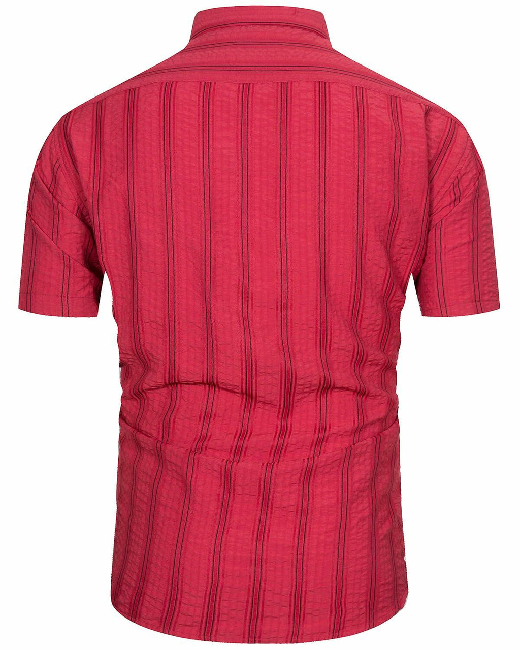 TUNEVUSE Mens Striped Hawaiian Button-Down Shirt Wine Size XL