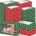 Gersoniel 24 Pcs Christmas Cookie Boxes with Window 8.6x6x2.5 Inch Red Green