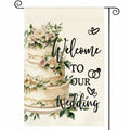 AVOIN colorlife Wedding Garden Flag 12x18 Inch Double Sided Floral Outdoor