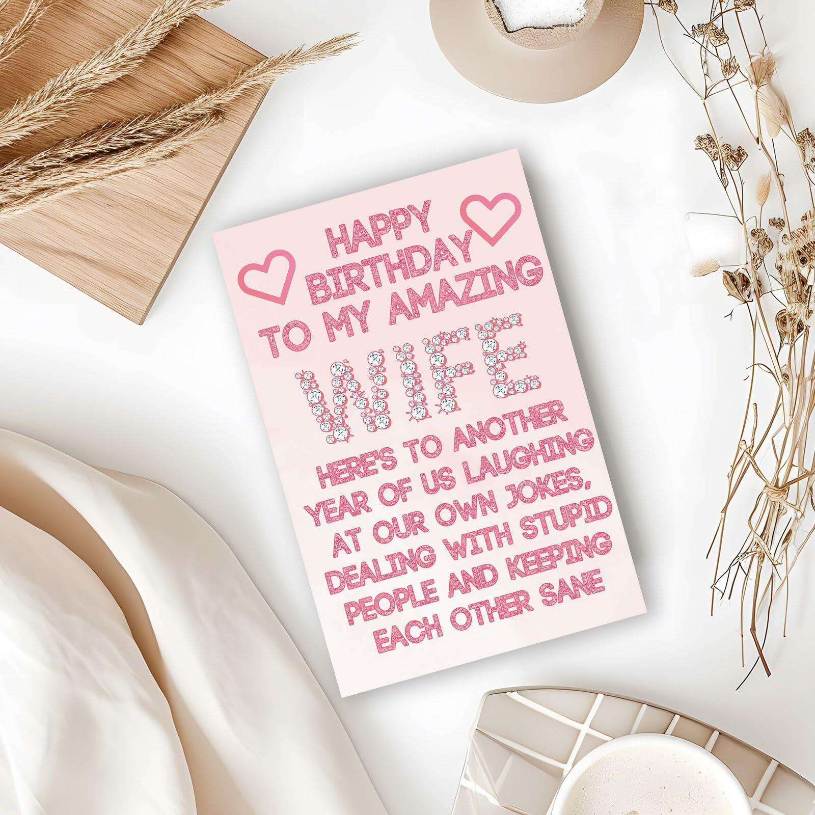 ICOOLYI Rude Birthday Card for Wife from Husband Humor Gift