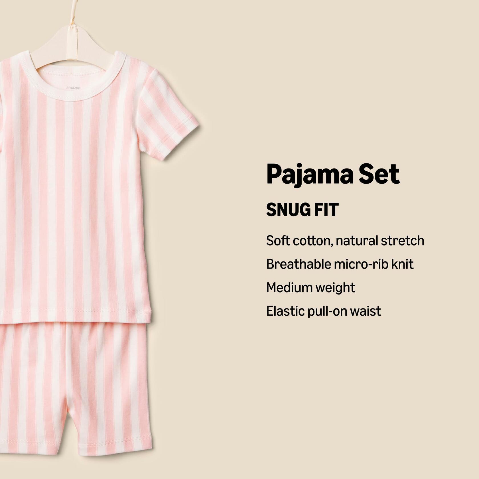 Amazon Essentials Sofia Grainge Unisex Toddler Pajama Set 4T Pink Stripe