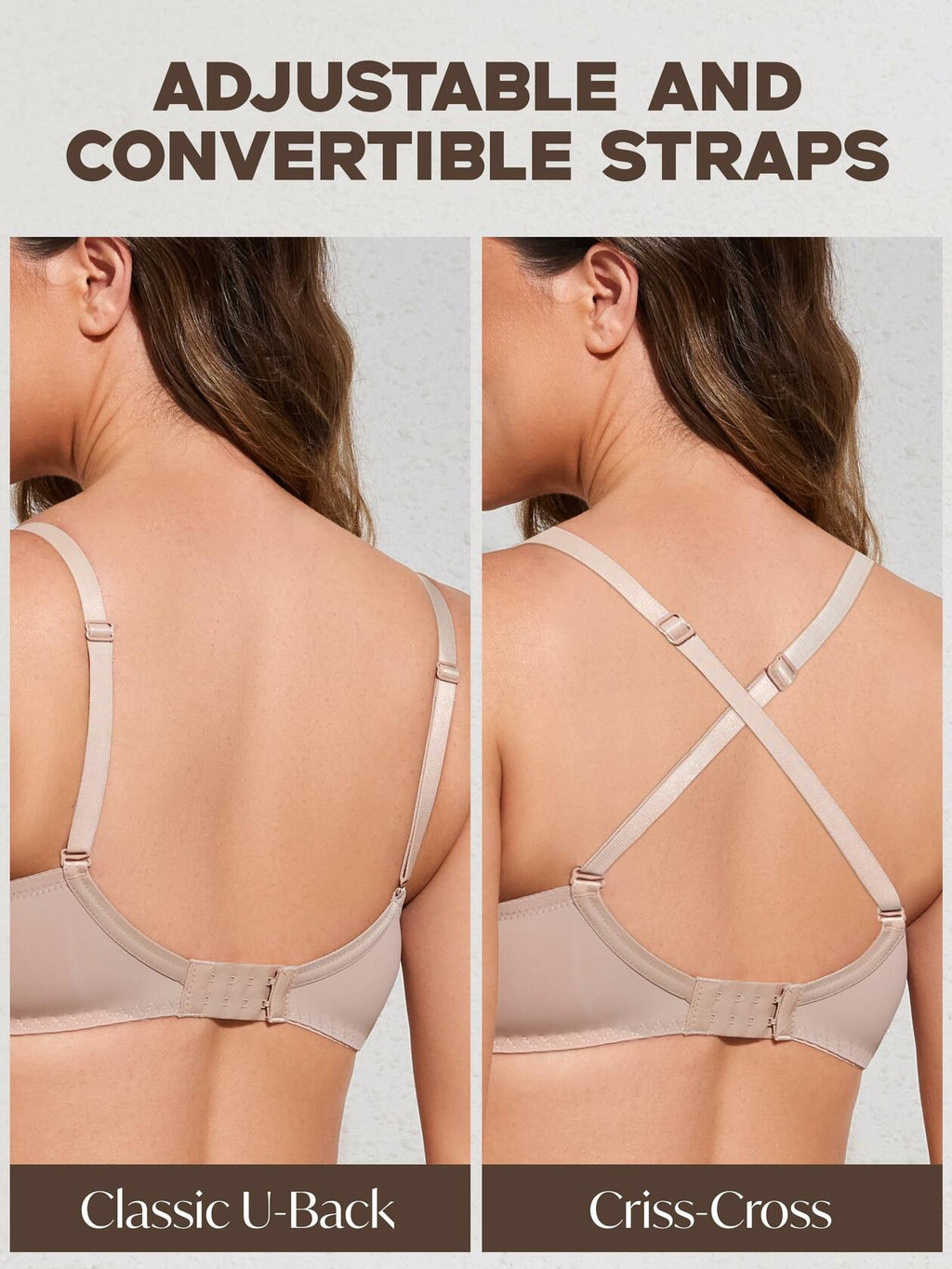 IHOIU Women's Lace Push Up Bra Padded Underwire Plunge Nude Size 34C