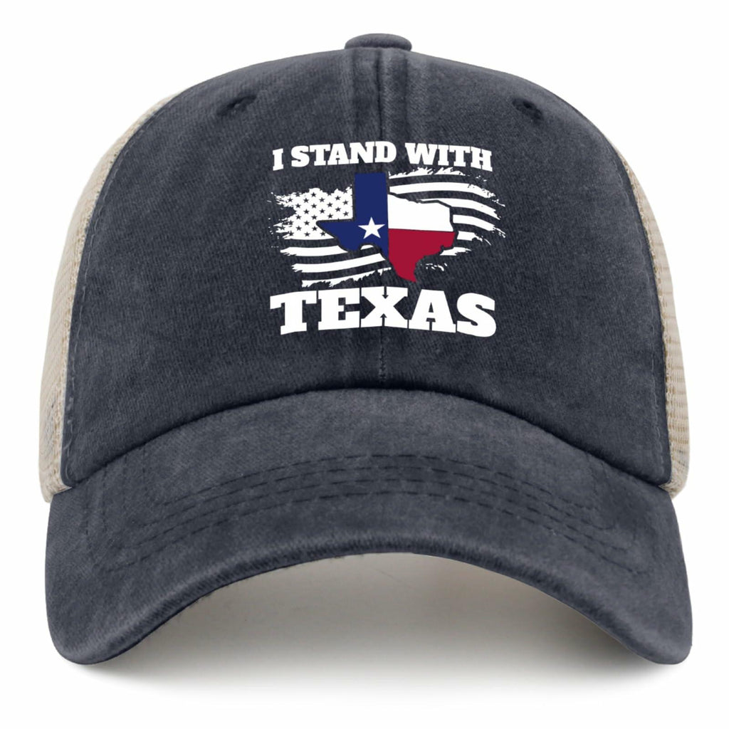 Beafoliya Texas Flag Trucker Hat Women Mesh Baseball Cap Purplish Blue