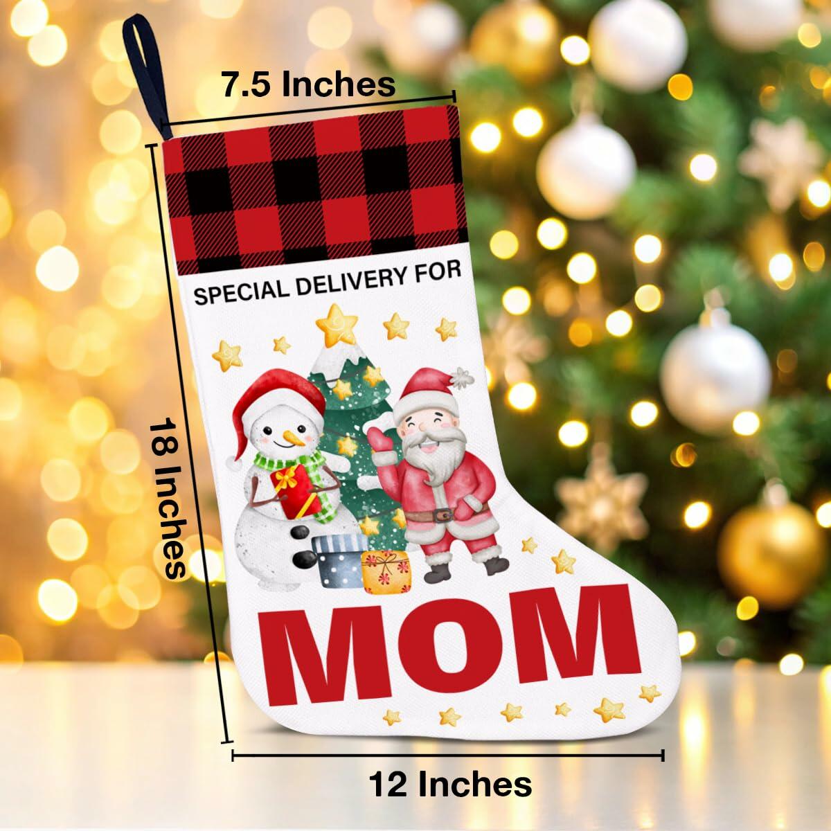 TSUYAWU Grandma Christmas Stocking Holiday Decoration 18x12 Inch