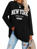ORANDESIGNE Women Graphic Long Sleeve Tee Los Angeles Blue Size XXL