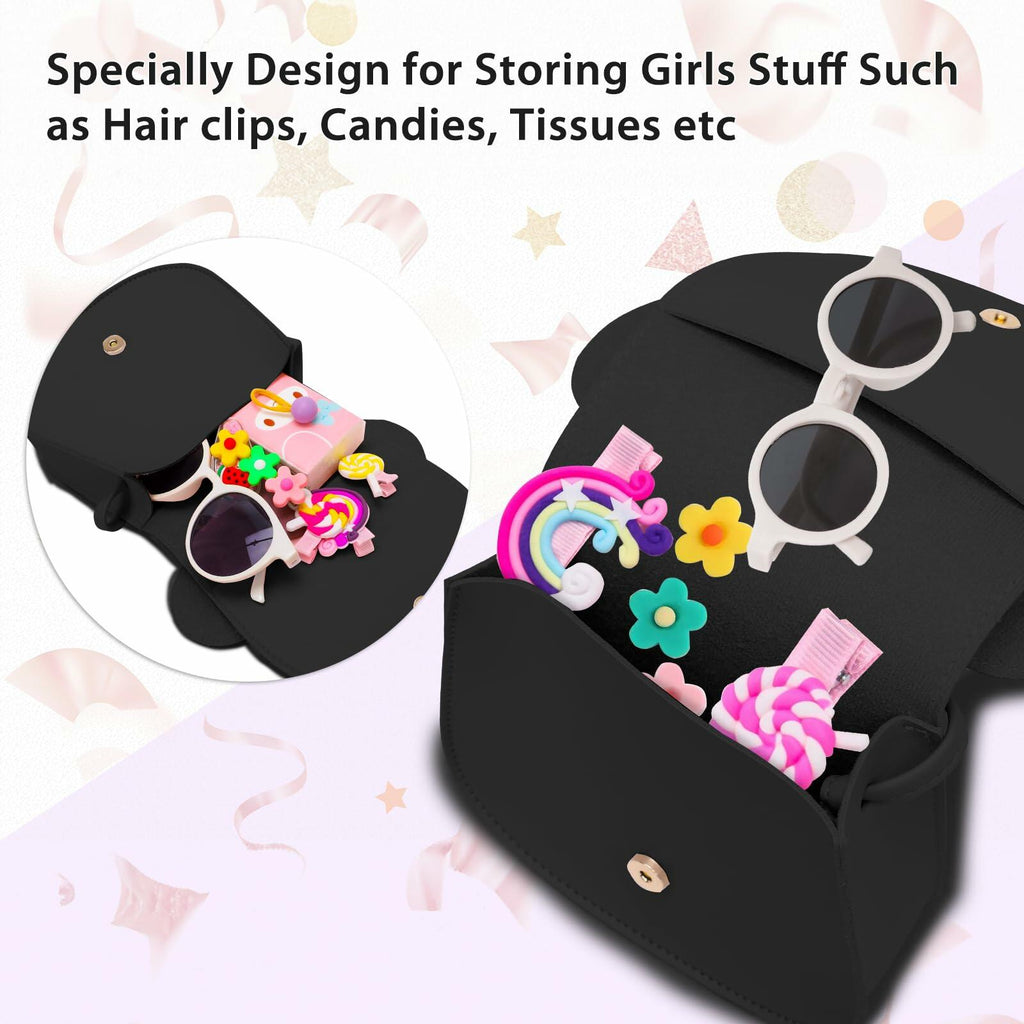 OYLOLA Toddler Girls Initial Purse Black Ages 3-8 Birthday Gift