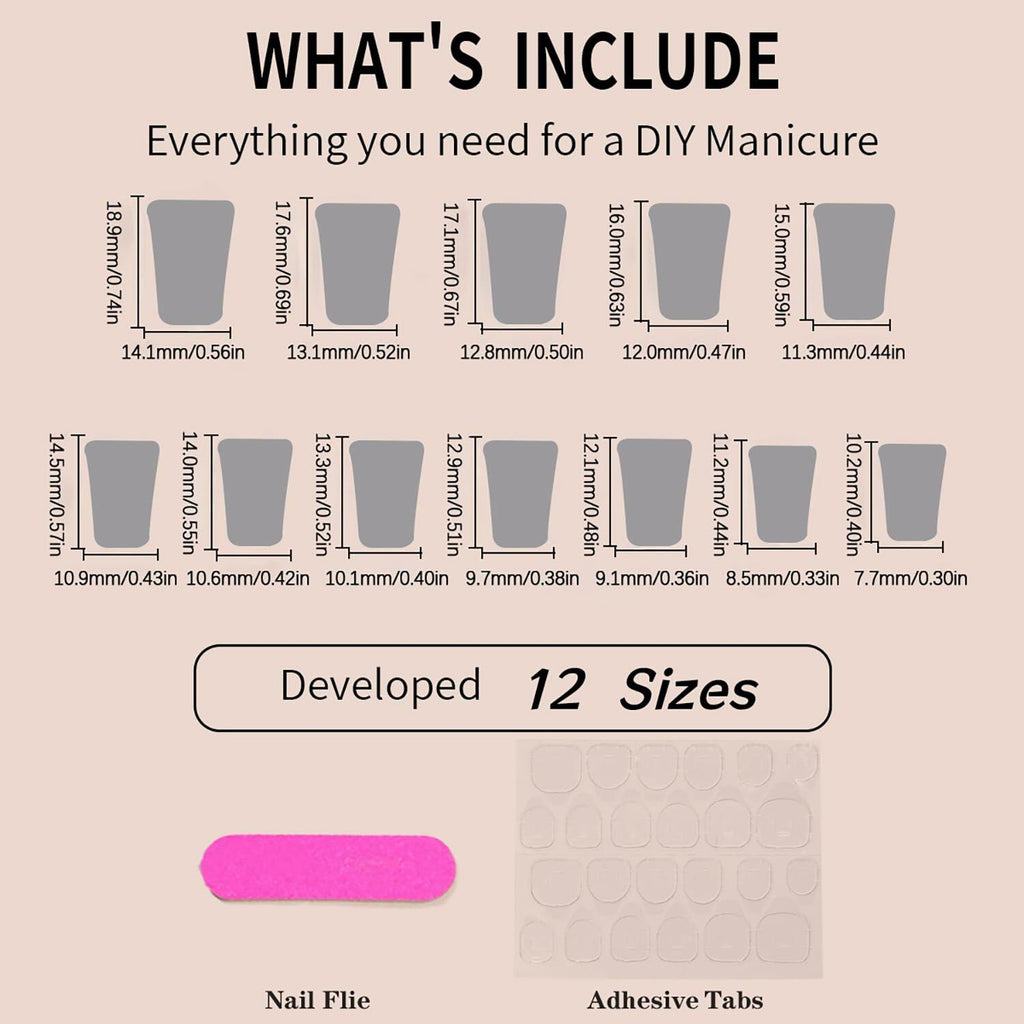RIICFDD French Press On Nails 24 Pcs Medium Nude Pink White Tips Charms