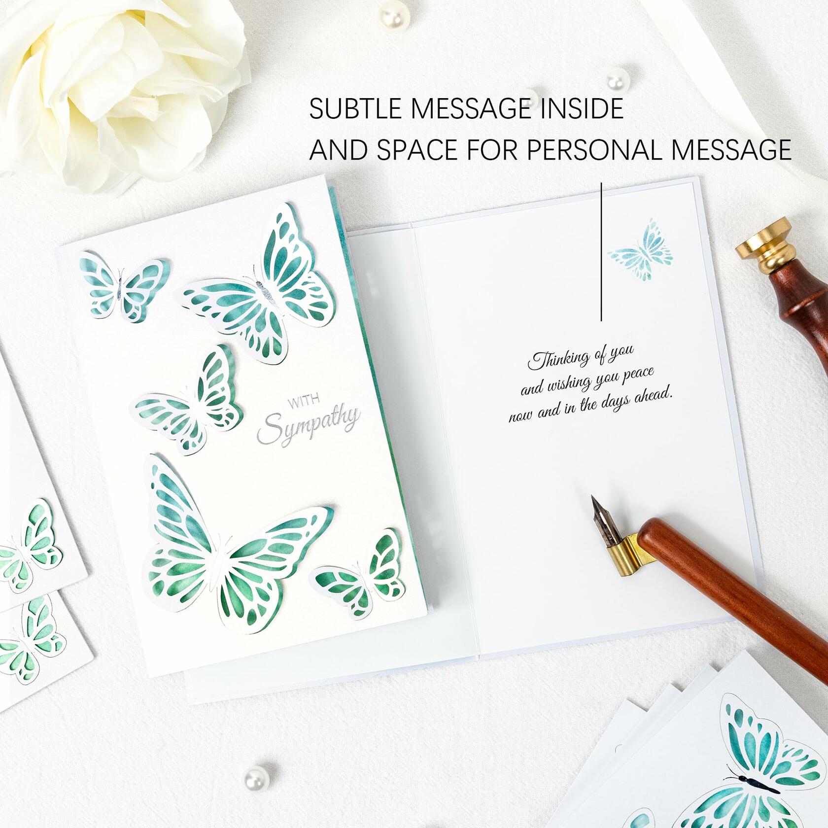 Crisky 25 Pack Religious Sympathy Cards White Flower Scripture 4 Assortments