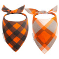 2 Pack Fall Dog Bandanas – Birthday Pet Scarf for Dogs & Cats, Orange L