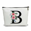 Flower Letter G Makeup Bag Alphabet Initial Cosmetic Bag Birthday Gift