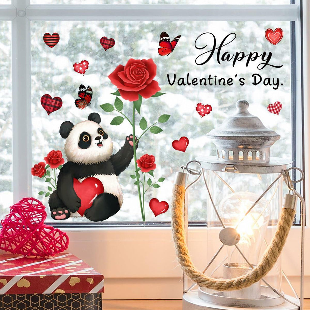Valentine's Day Heart Window Clings Stickers Decals Pink 1 Sheet