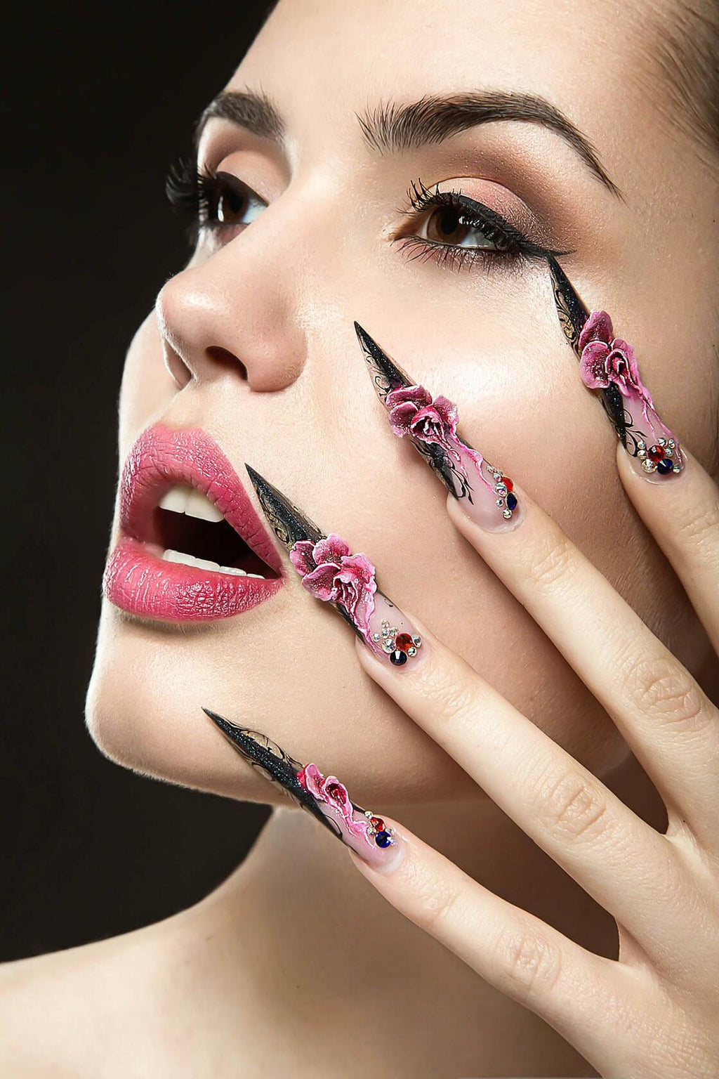 RUOKEXIN Medium Purple Ombre Halloween Press On Nails Spider Web 24Pcs