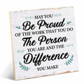 Coworker Retirement Wood Sign Desk Decor 6.3x6.3 Inches Home Office Gift