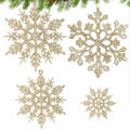 [Like New] Langley Christmas Snowflake Ornaments Set 36pcs Rose Gold 4 Sizes Glitter