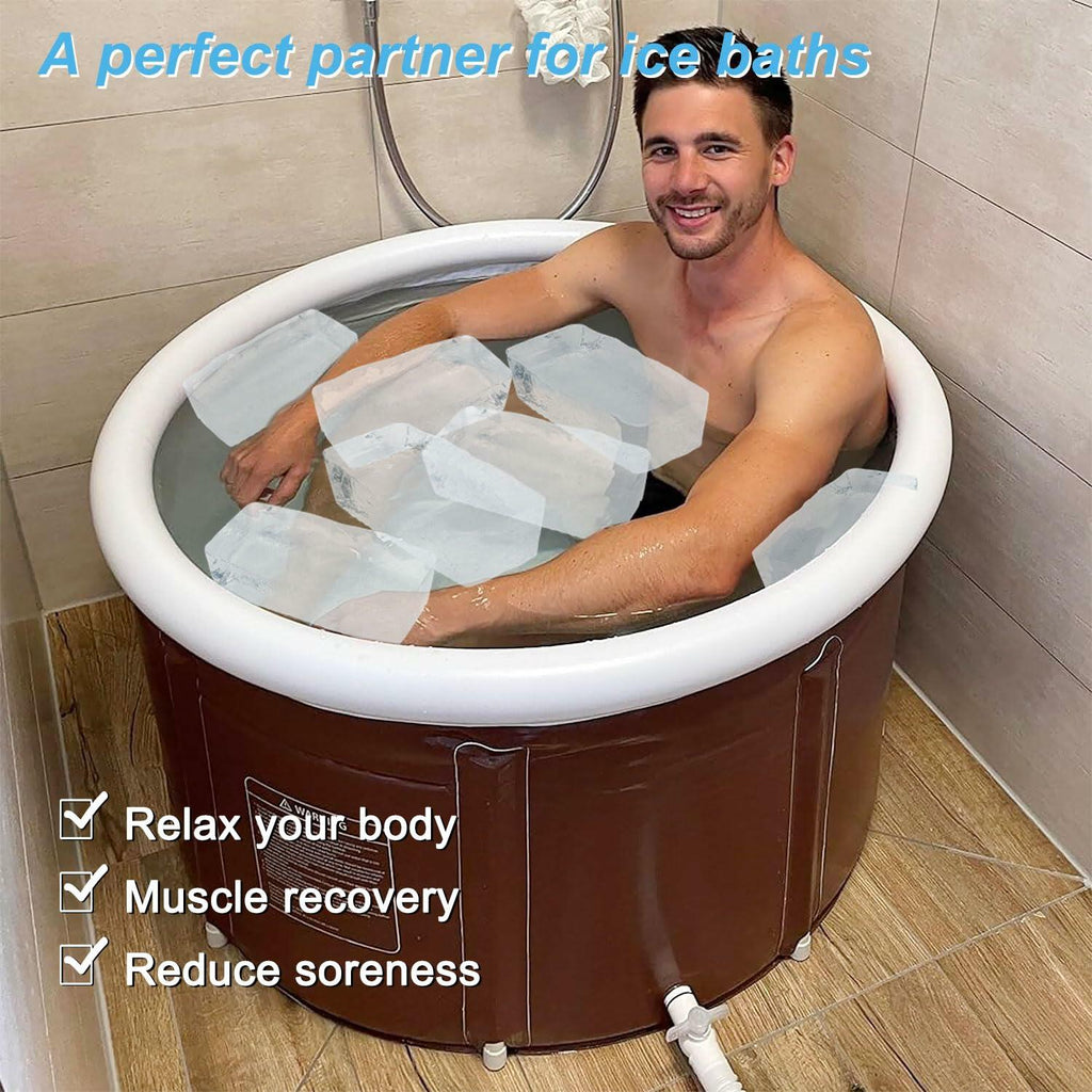 Foldable Ice Bath Mold Silicone Ice Block Chiller 3 Pack 22.2LB Total