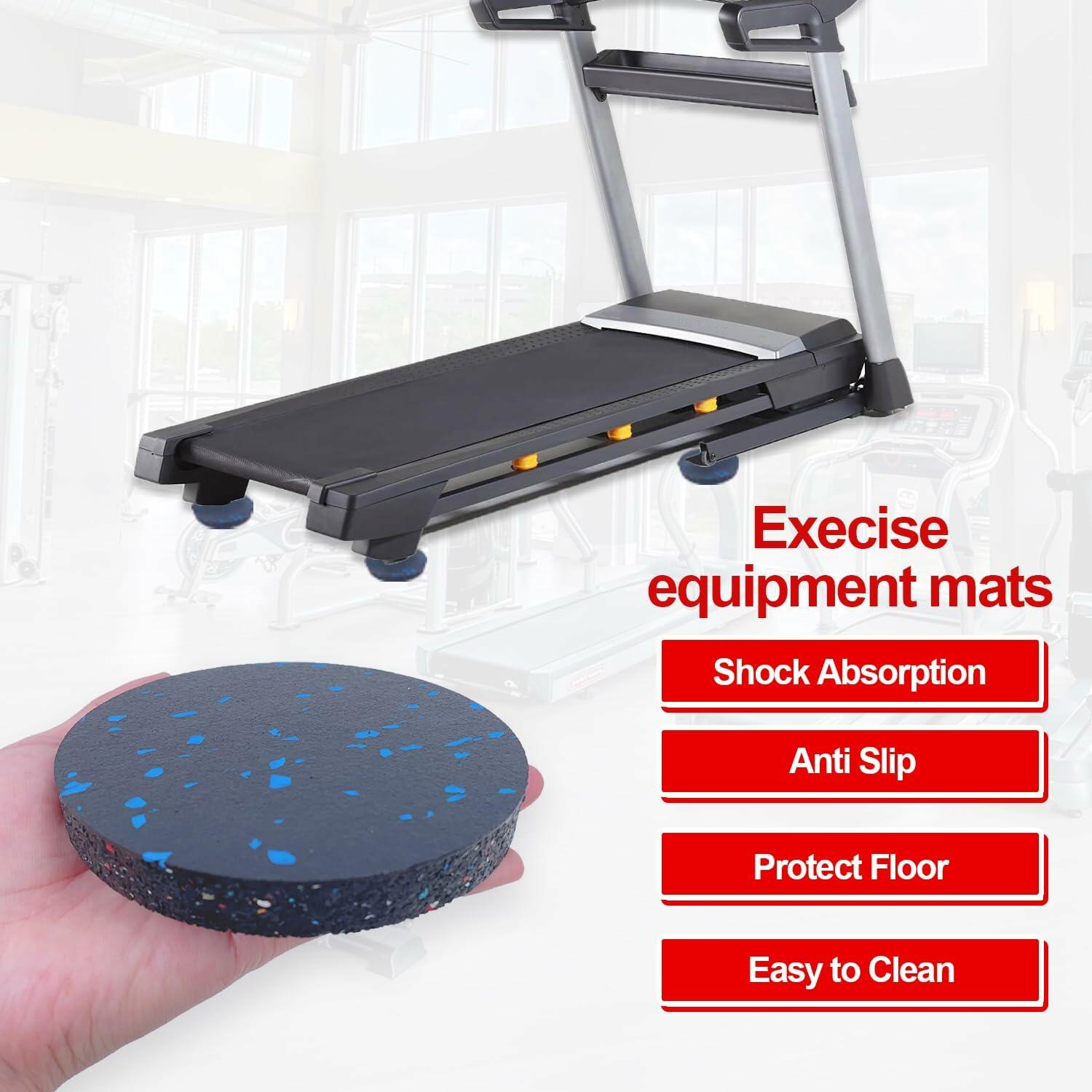 U MAX Exercise Equipment Anti Vibration Pads 4.7x0.6in Black 6pc High Density