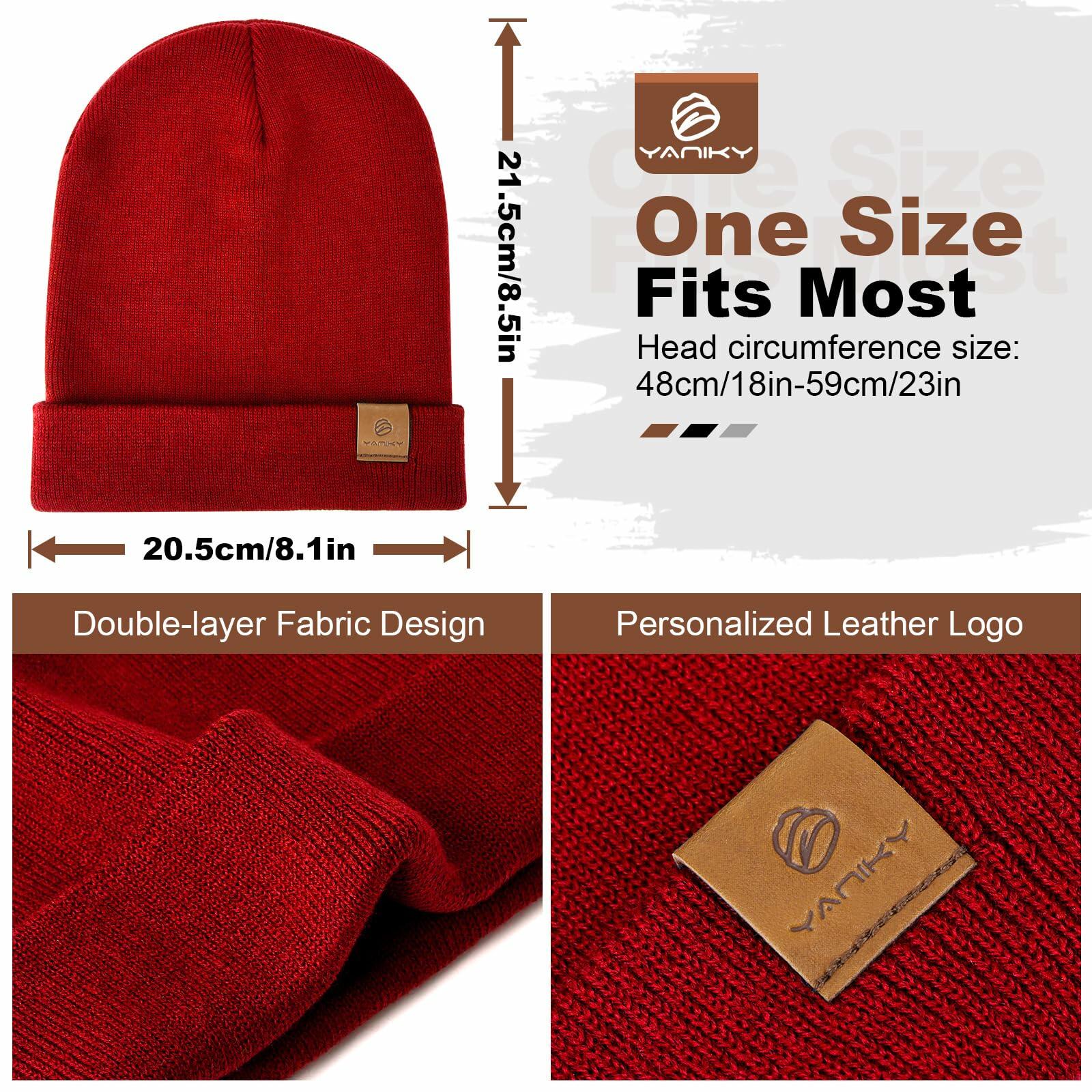 YANIKY Unisex Acrylic Beanie Hat Winter Knit Pink One Size