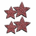 Minason Crystal Star Rhinestone Sew-On Patches Pink 2Pcs Bling DIY Craft
