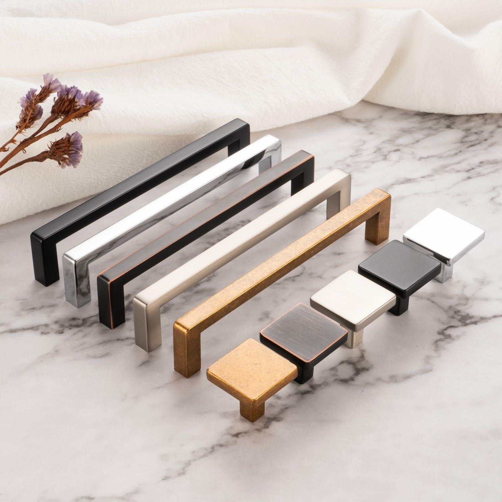 ASKANO Antique Brass Cabinet Pulls 12.6" Hole Centers Square Bar Pack of 1