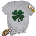 Gray St Pattys Day Shirt Women Lucky Clover Funny St Patrick's Day Tee Size 2XL