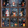 160Pcs Christmas Window Stickers Santa Reindeer Snowman Snowflakes Double-Sided