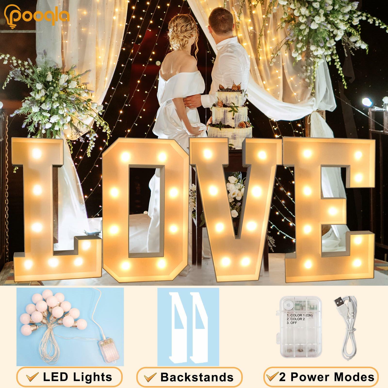 Pooqla 3FT LED Marquee Letter G Light Up Cool & Warm White 3 Feet