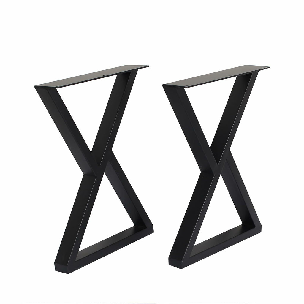 Herkii Heavy Duty Metal Table Legs 16" H x 11" W Black Set of 2