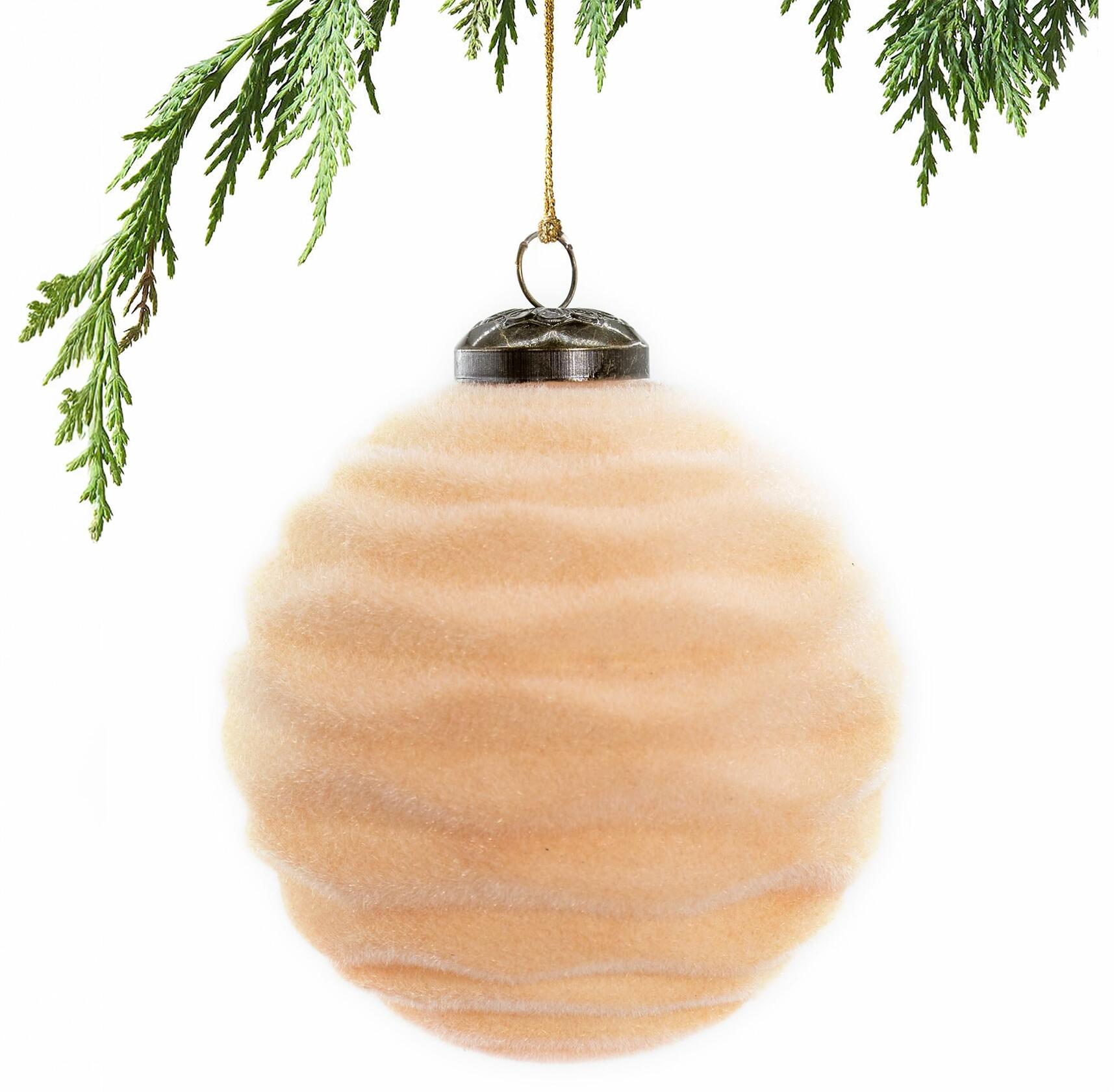 12PCS Velvet Christmas Ball Ornaments 3.15"Handmade Flocked Shatterproof