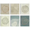 Anyzal Tree Ring Canvas Wall Art 6 Panels Gray 8x10 inches