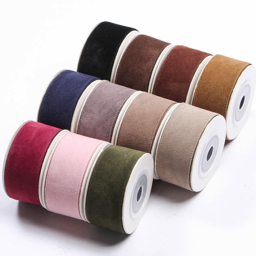 LATUROP Double Face Velvet Ribbon 1in x 10yd Black for DIY Crafts