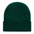 ZOORON Acrylic Knit Cuffed Beanie Hat Unisex Dark Green