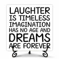 Funny Desk Decor Laughter is Timeless Sign Home Office 5x5 Inches