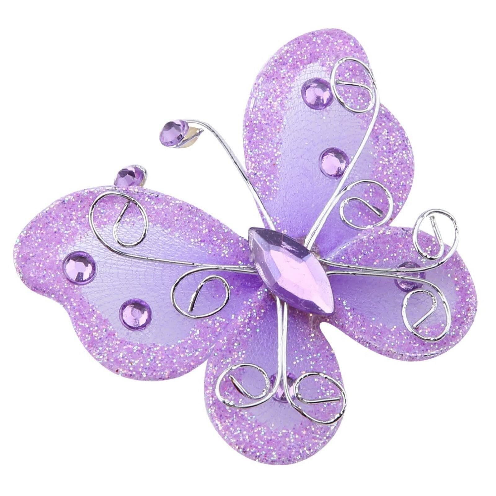 Yosoo Health Gear Wire Mesh Glitter Butterflies 24Pcs Sheer Wedding Decor