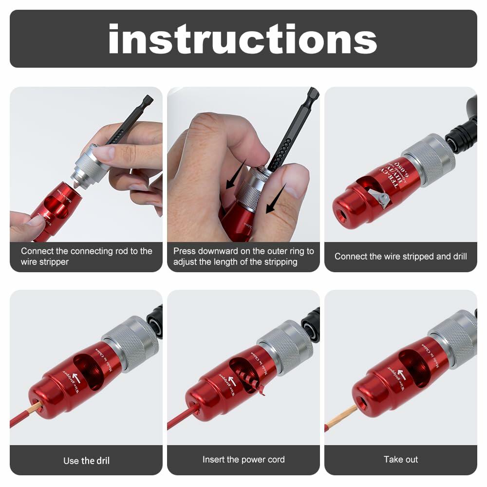 [Like New] Fivepears Electric Wire Stripper Set Adjustable 2.5 4.0 6.0 Square Aluminum