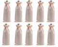 Viamto Burlap Wine Bags Drawstring Lining Beige 15x35cm 10pcs