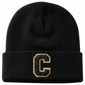 Lightbird Initials Beanie Winter Hat Black for Women Teens