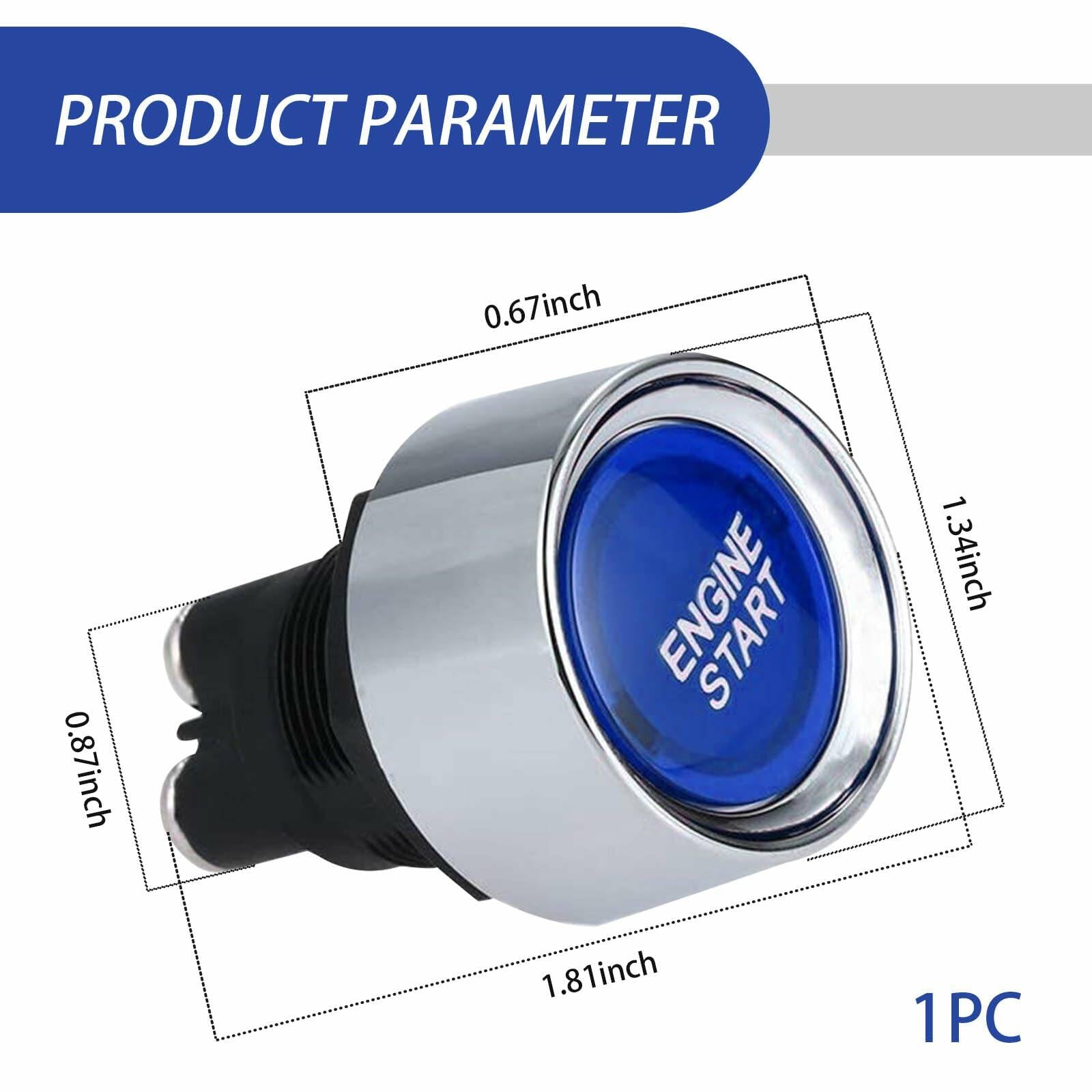 [Like New] DYEKNEE 12V Keyless One-Touch Start Switch 3 Pin Blue Engine Ignition