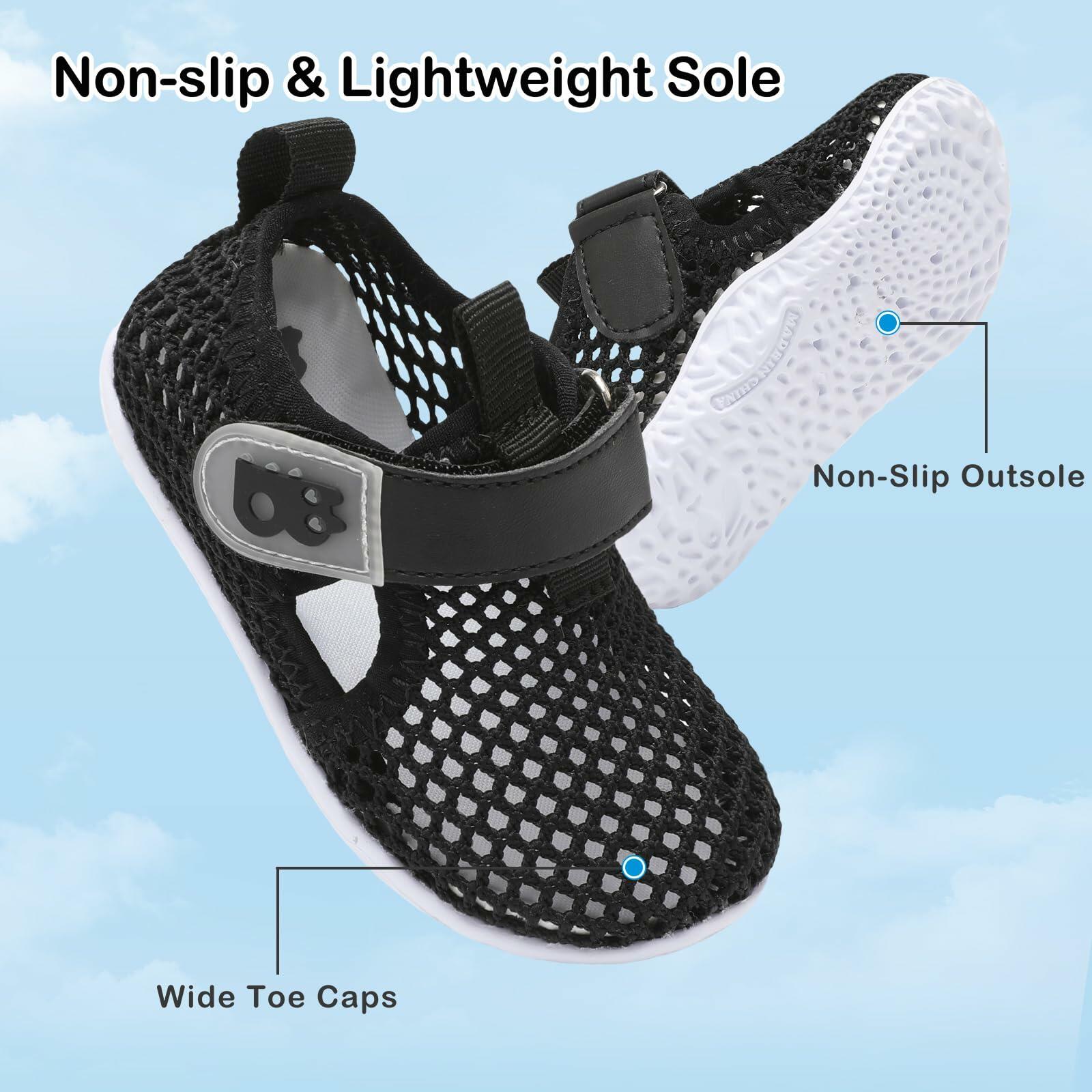 Besroad Kids Water Shoes Aqua Socks Non-Slip Mesh Navy Size 10-10.5 Toddler