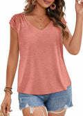 Bliwov Womens Cute Summer V Neck Short Sleeve Casual T Shirt Pink