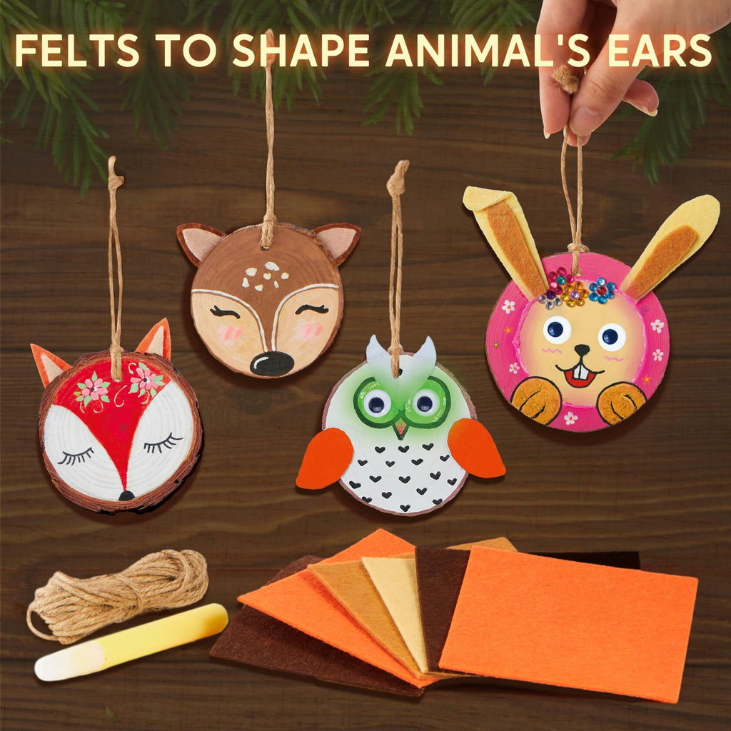 [Like New] Klever Kits Wooden Glow in The Dark Painting Craft Kit Wood Slices
