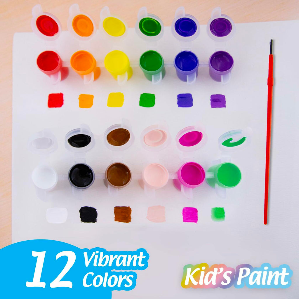 [Like New] BAZIC Kid's Paint Set 12 Colors 60ml Non-Toxic Vibrant Colors 1-Pack