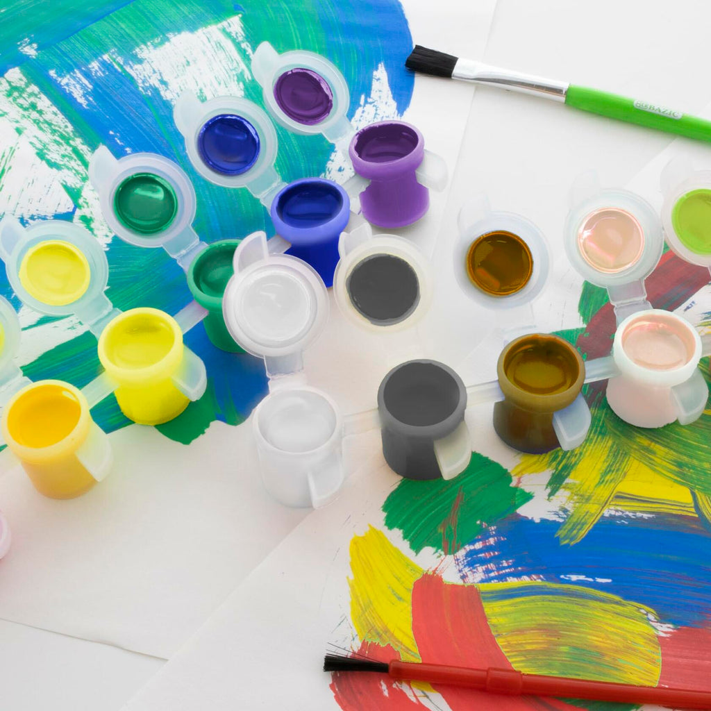 [Like New] BAZIC Kid's Paint Set 12 Colors 60ml Non-Toxic Vibrant Colors 1-Pack