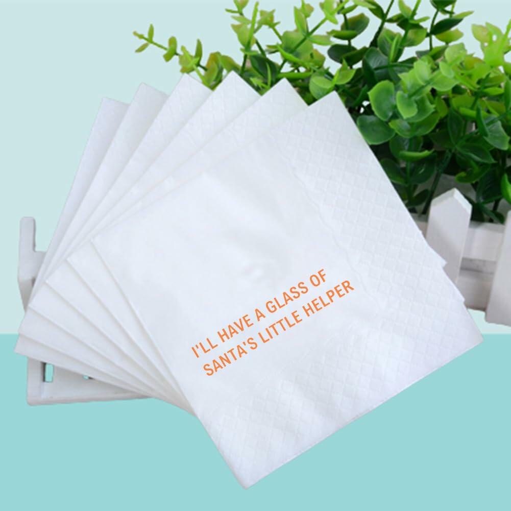 VOWFOO Christmas Cocktail Napkins Funny Quote 4.5x4.5 100pcs All The Baked Goods