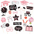 Graduation Photo Booth Props 24Pcs Party Supplies 2024 Class Congrats Grad