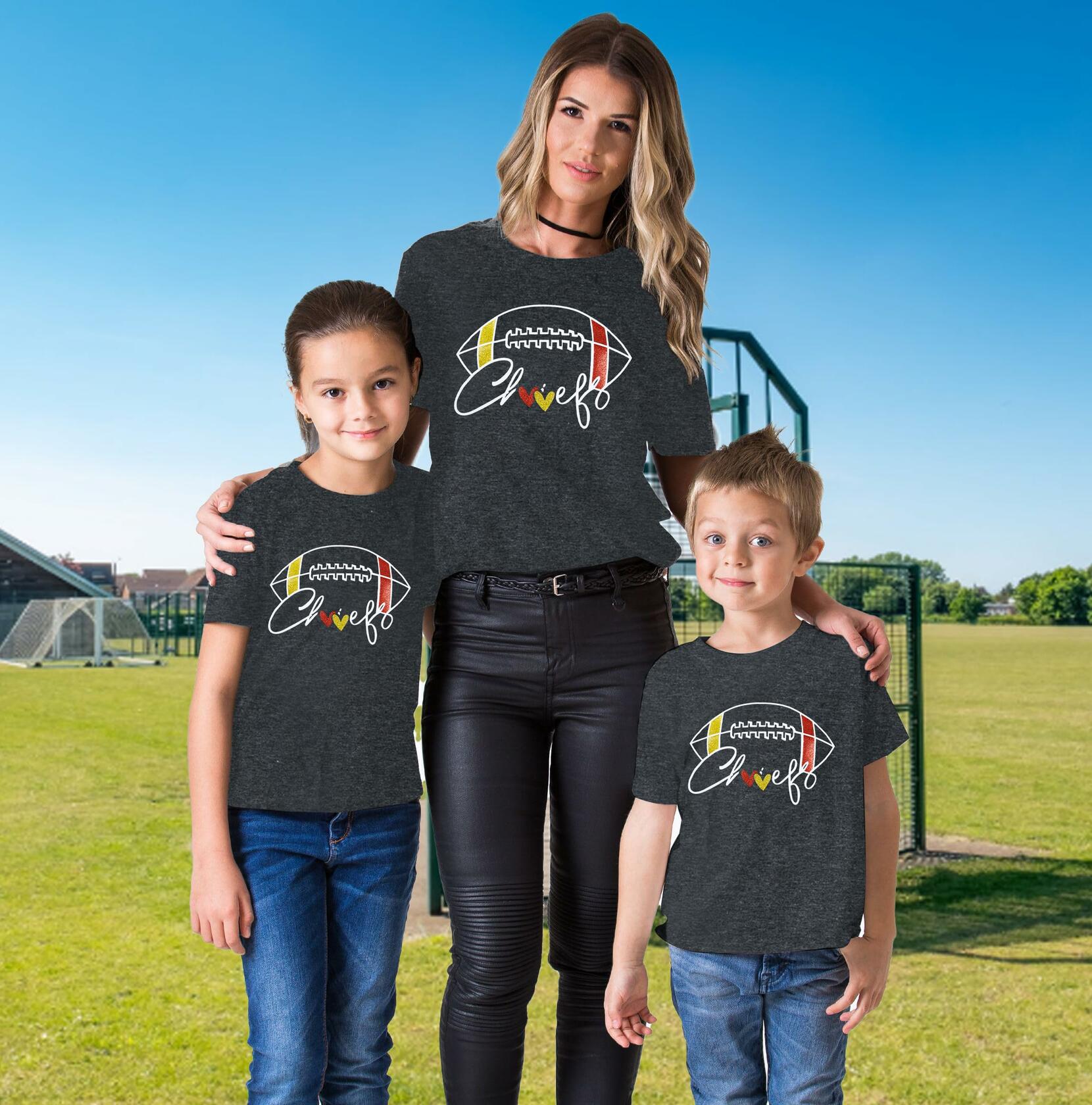 Game Day Family Matching Funny Football Graphic T-Shirt Size L