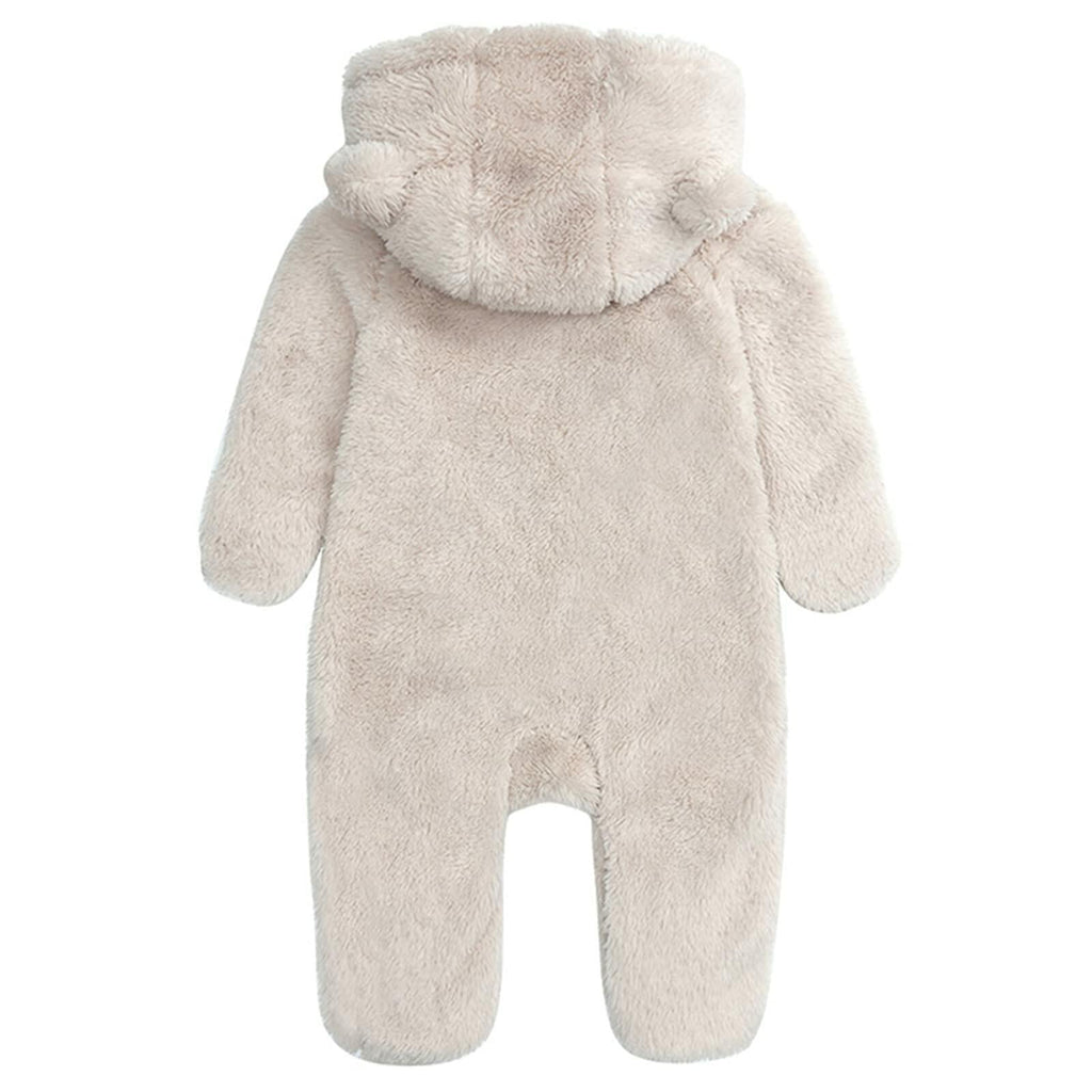[Like New] TAOHONG Baby Hooded Fleece Jumpsuit Snowsuit Bear Ear Warm Romper Size N/A