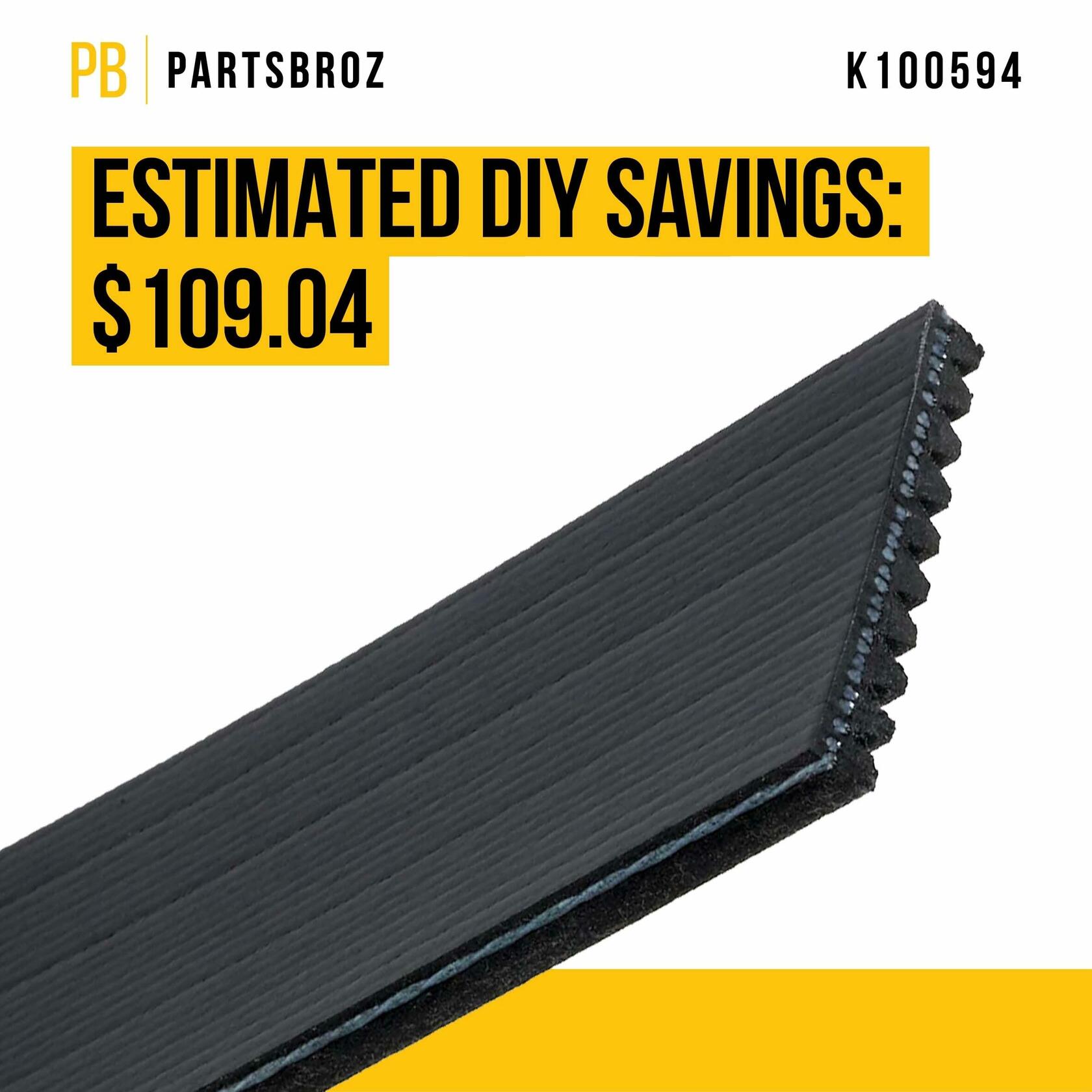 PartsBroz K060450 Micro-V Serpentine Drive Belt Compatible Gates Black