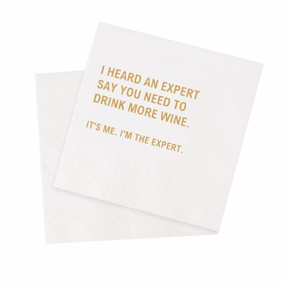 VOWFOO Rosé Rinse Repeat Cocktail Napkins 4.5x4.5 2-ply 100pcs Rosé