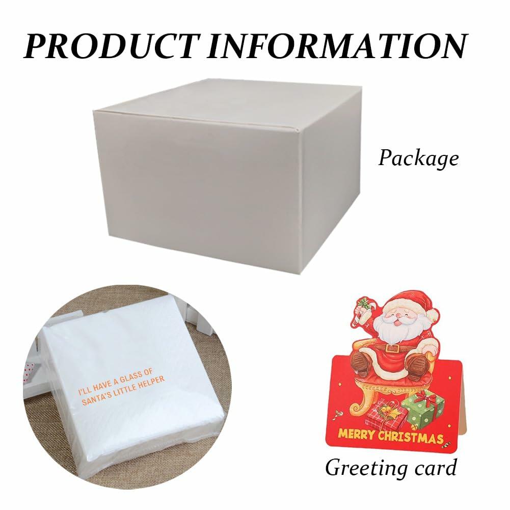 [Like New] VOWFOO Funny Christmas Cocktail Napkins 100pcs Holiday New Years Eve