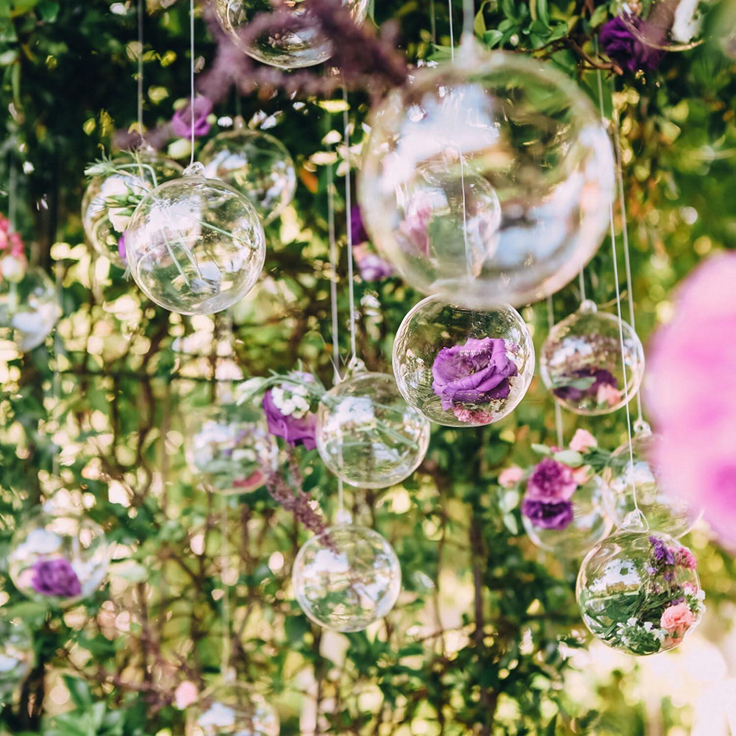 [Like New] Ranchbtn Clear Plastic Fillable Ornaments 25 Pcs 5 Sizes Transparent DIY